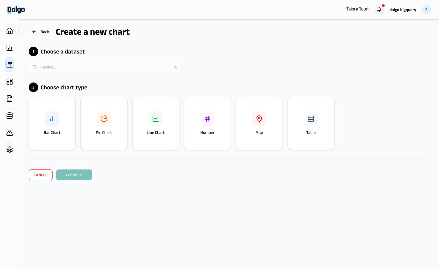 Chart type selector